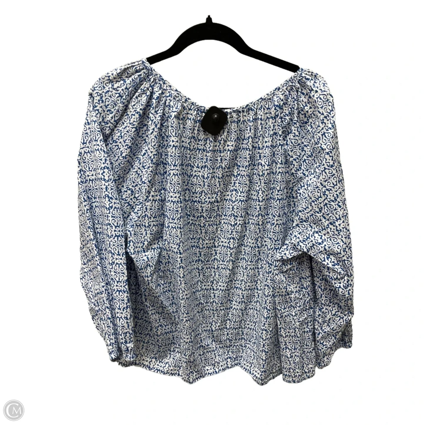 Top Long Sleeve By J. Crew In Blue & White, Size: 2x