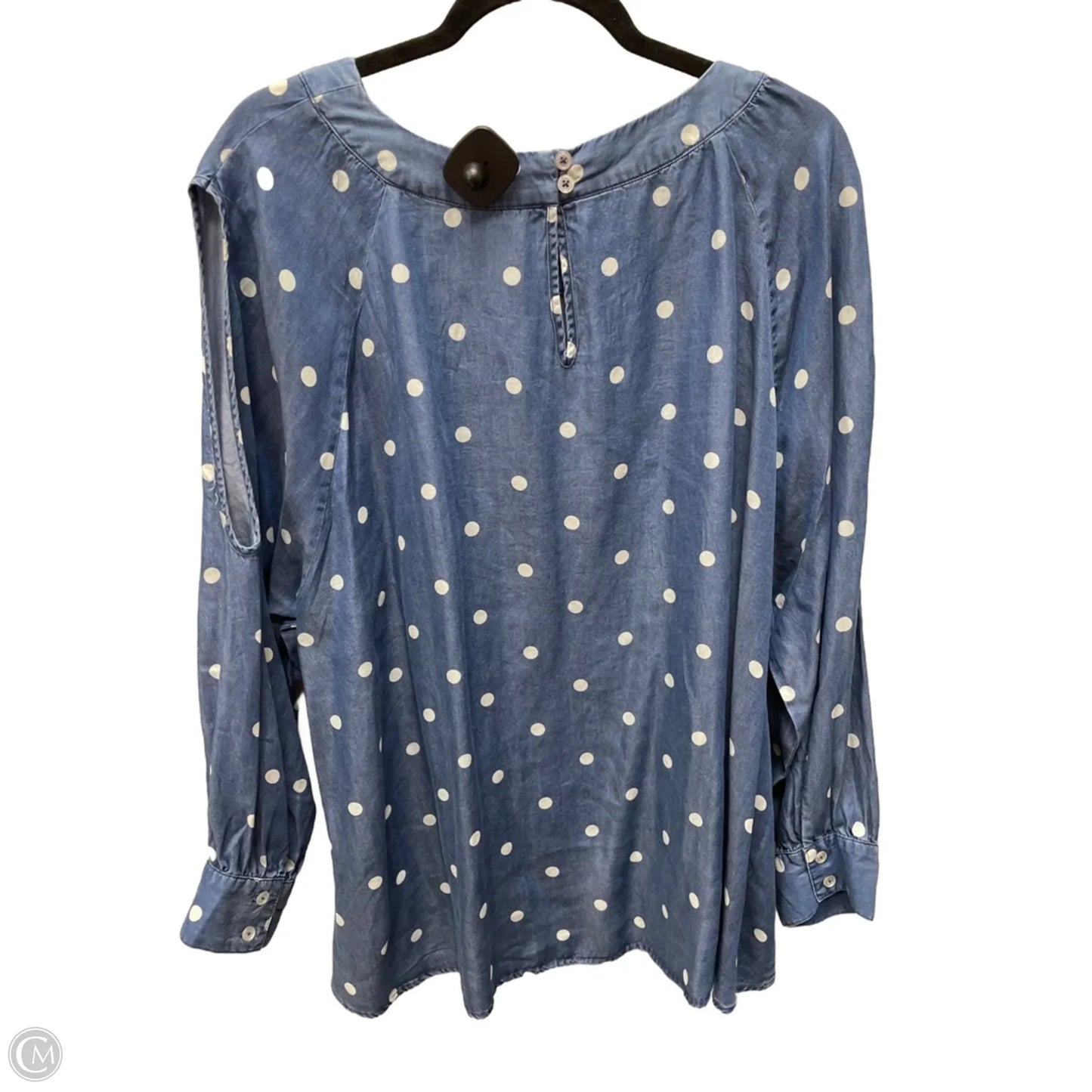 Top Long Sleeve By Clothes Mentor In Polkadot Pattern, Size: 3x
