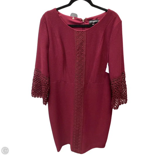 Dress Designer By Karl Lagerfeld In Maroon, Size: L