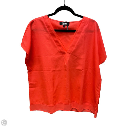 Top Short Sleeve By Dkny In Orange, Size: L