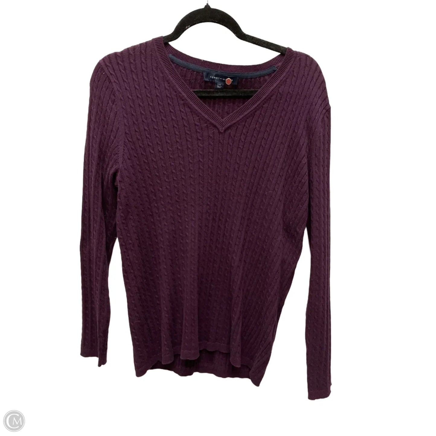 Sweater By Tommy Hilfiger In Purple, Size: L