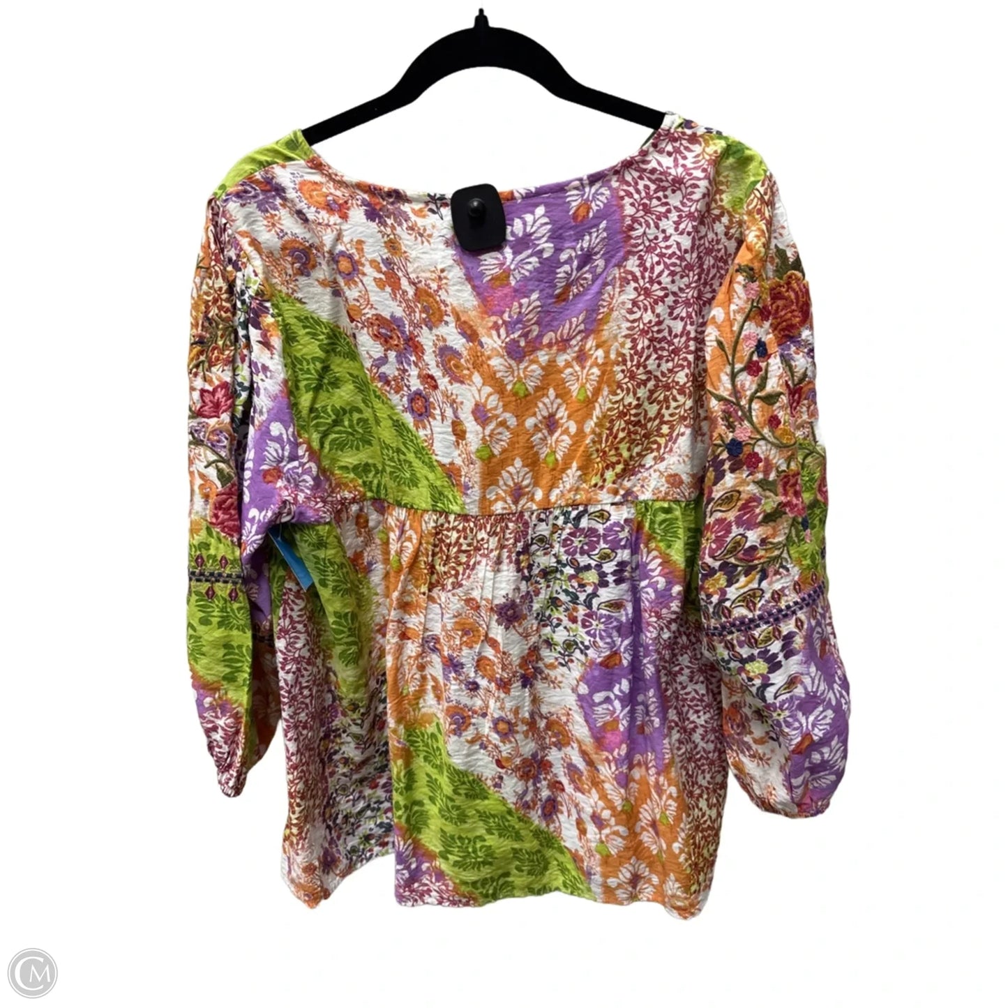 Top Long Sleeve By Savanna Jane In Floral Print, Size: Xl