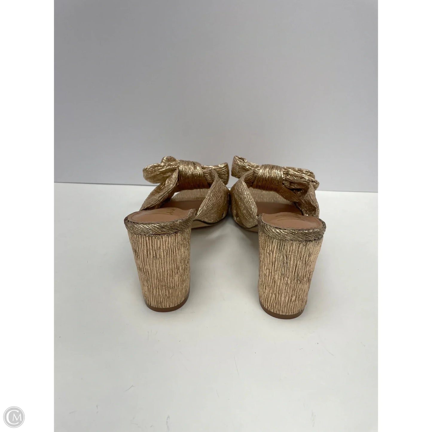 Sandals Heels Block By Lulus In Gold, Size: 8.5