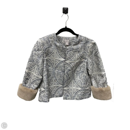 Blazer By Chicos In Cream & Grey, Size: M