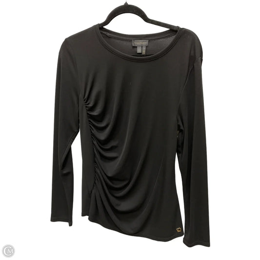 Top Long Sleeve By Donna Karan In Black, Size: L