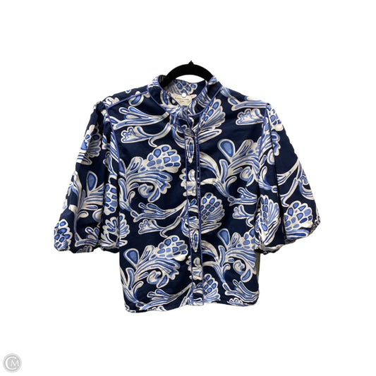 Top Short Sleeve By Elizabeth And James In Blue & White, Size: L