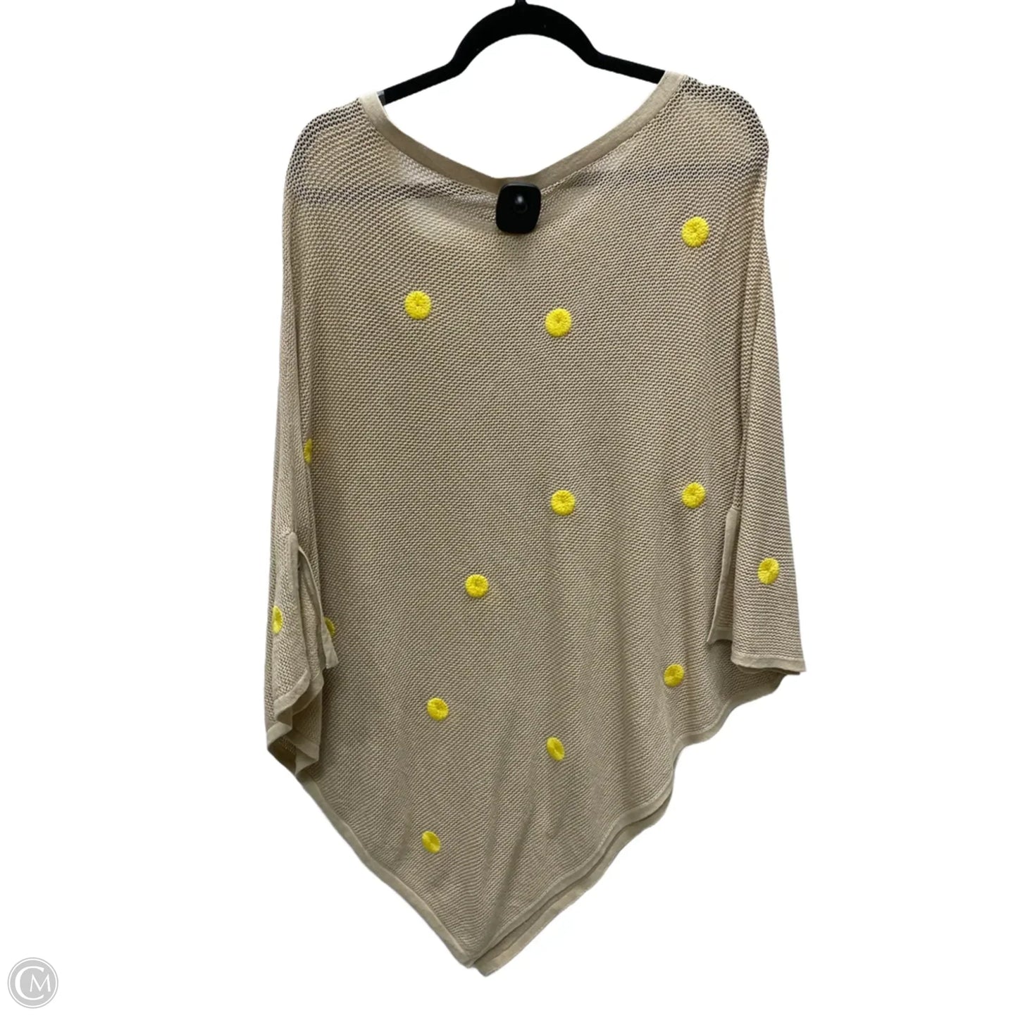 Poncho By Chicos In Tan & Yellow, Size: L