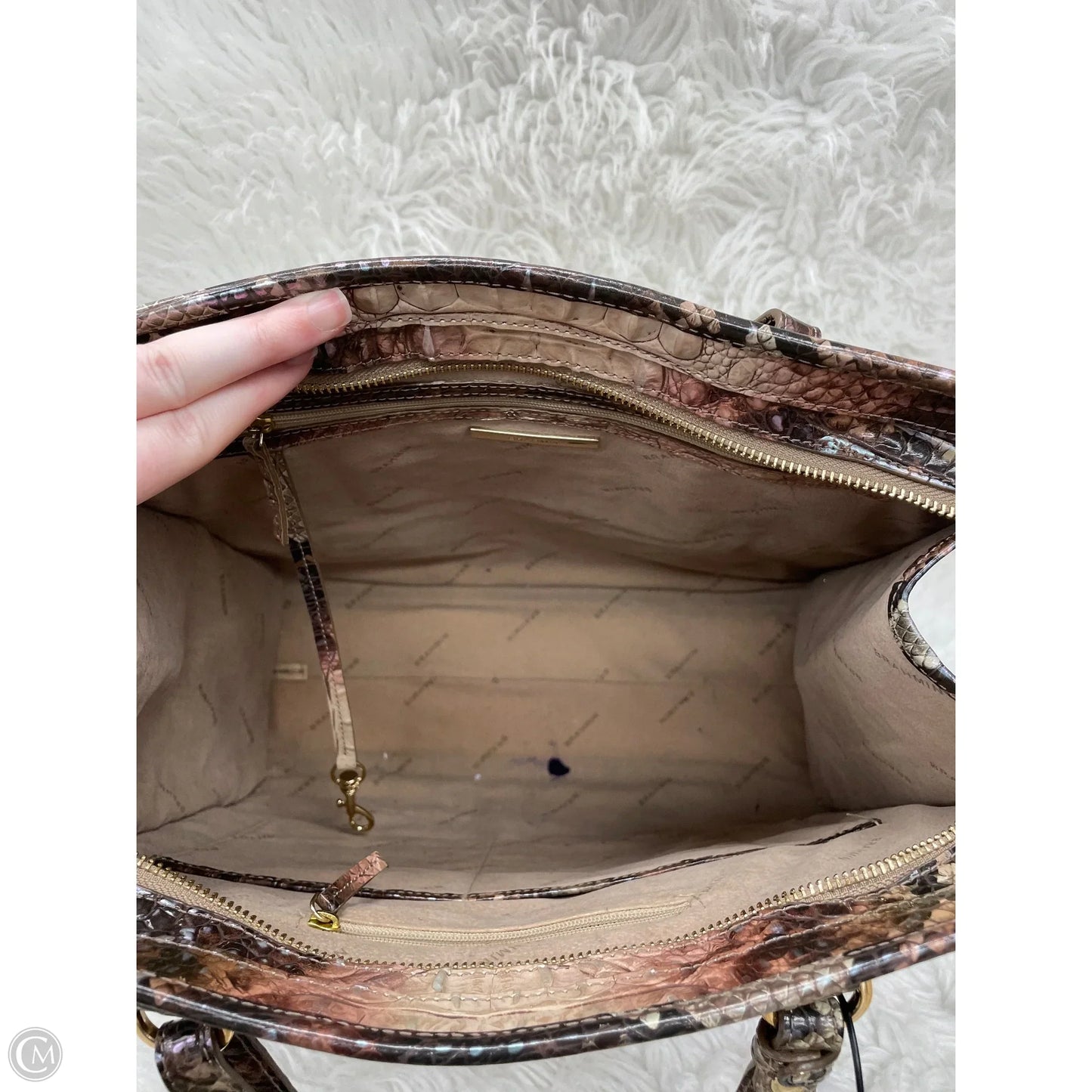 Handbag Designer By Brahmin, Size: Large