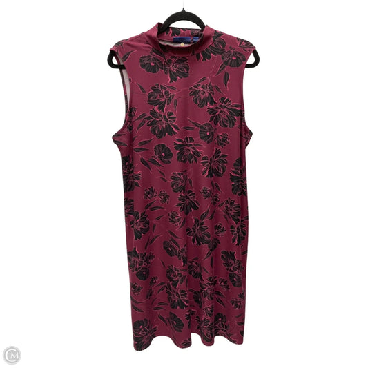 Dress Casual Midi By Apt 9 In Floral Print, Size: Xl