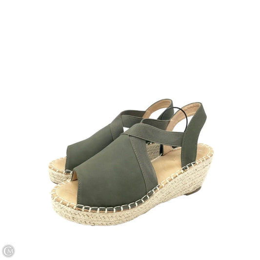 Sandals Heels Wedge By Catherine Malandrino In Green, Size: 6.5