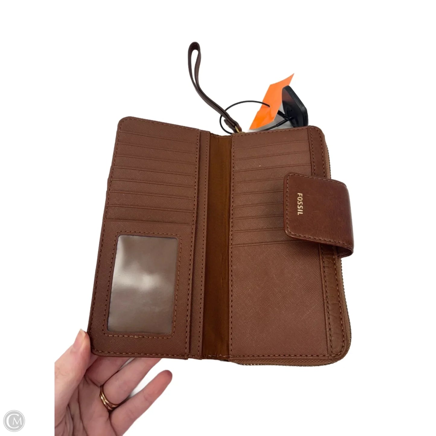 Wallet Leather By Fossil, Size: Medium