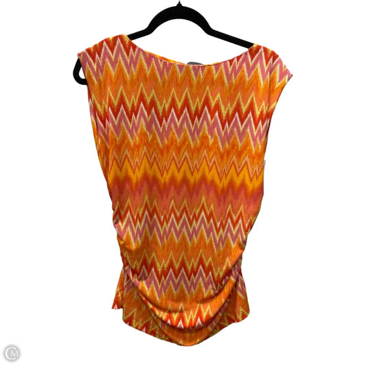 Top Sleeveless By Vince Camuto In Orange & Pink, Size: M