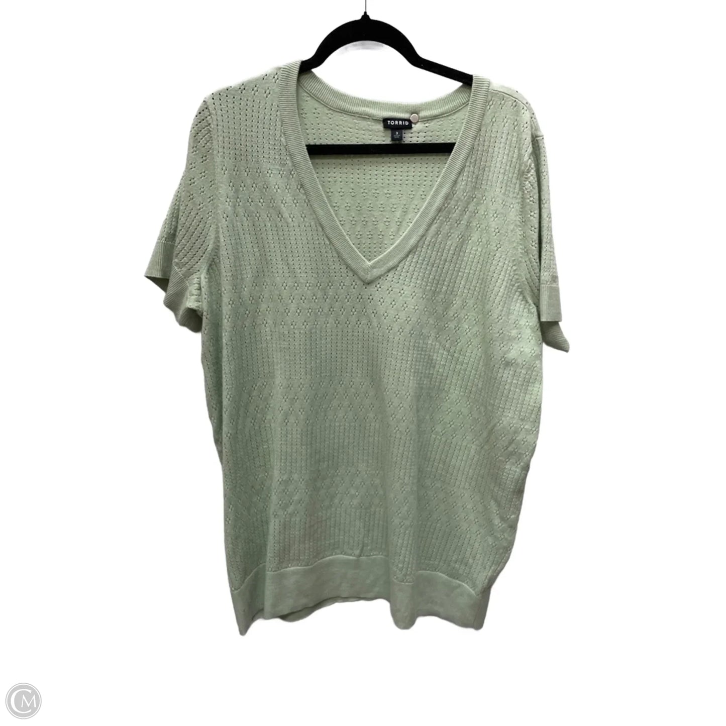 Top Short Sleeve By Torrid In Green, Size: 3x