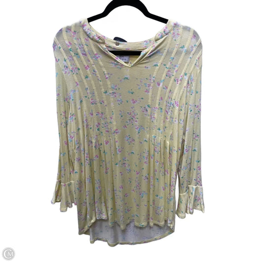 Top 3/4 Sleeve By Kim Rogers In Floral Print, Size: Xl