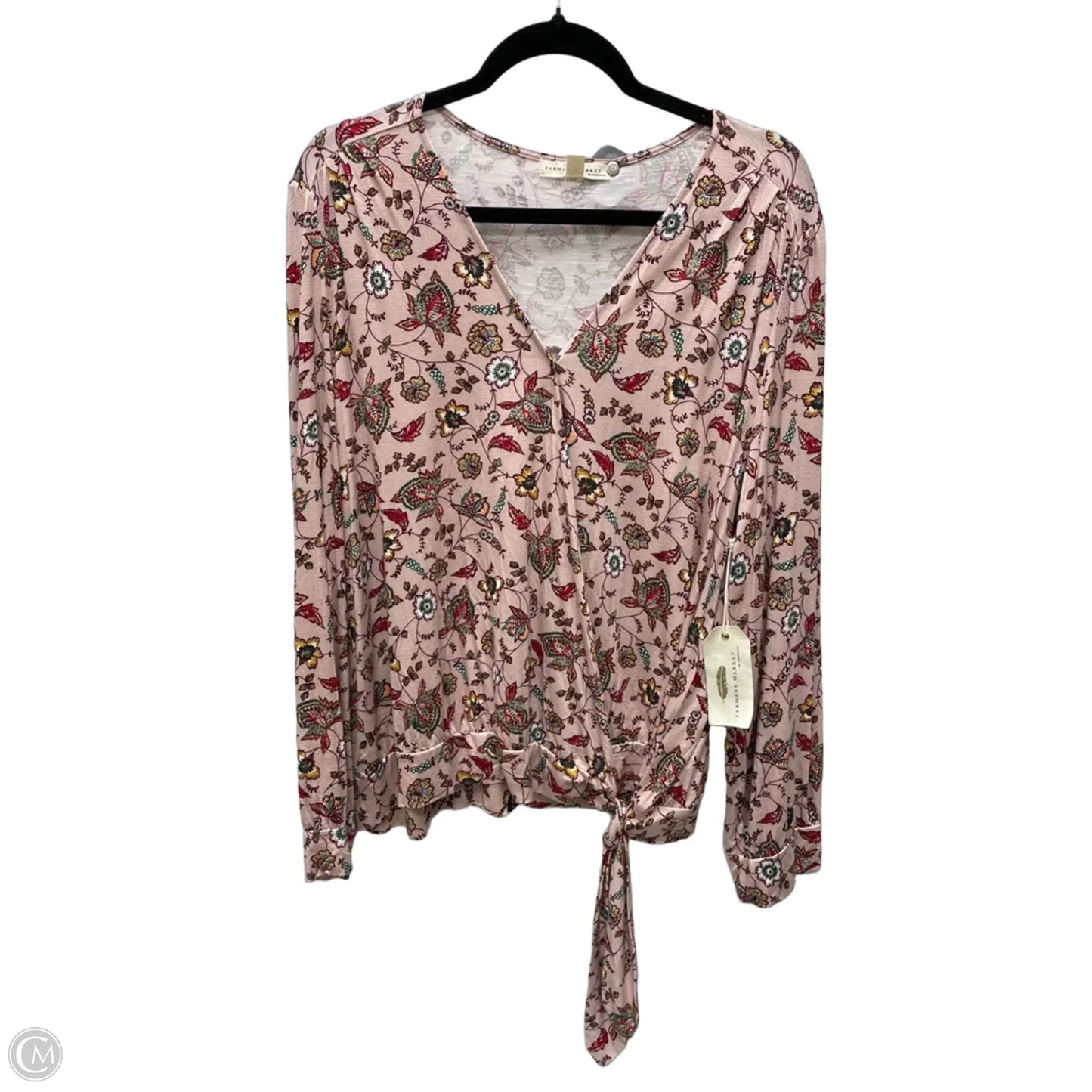 Top Long Sleeve By Clothes Mentor In Floral Print, Size: 2x