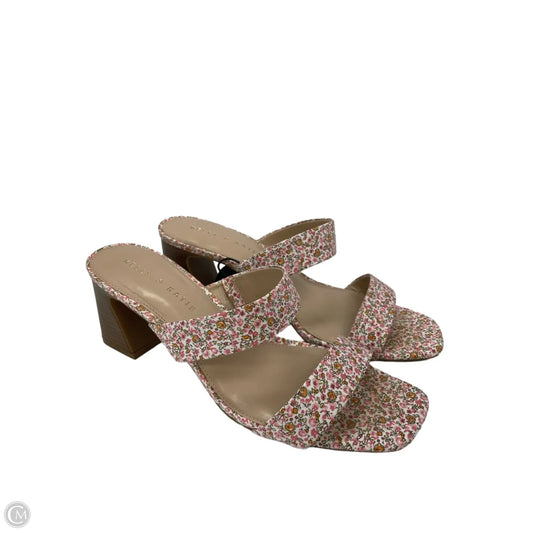Sandals Heels Block By Kelly And Katie In Floral Print, Size: 10