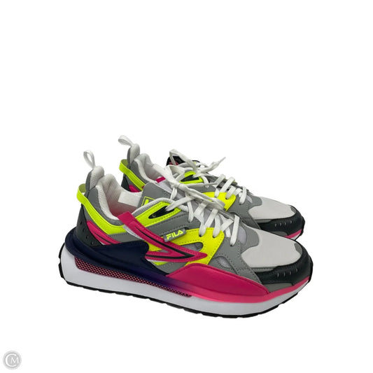 Shoes Sneakers By Fila In Purple & Yellow, Size: 11