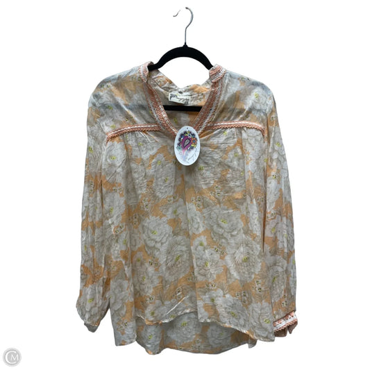 Top Long Sleeve By magazine In Floral Print, Size: L