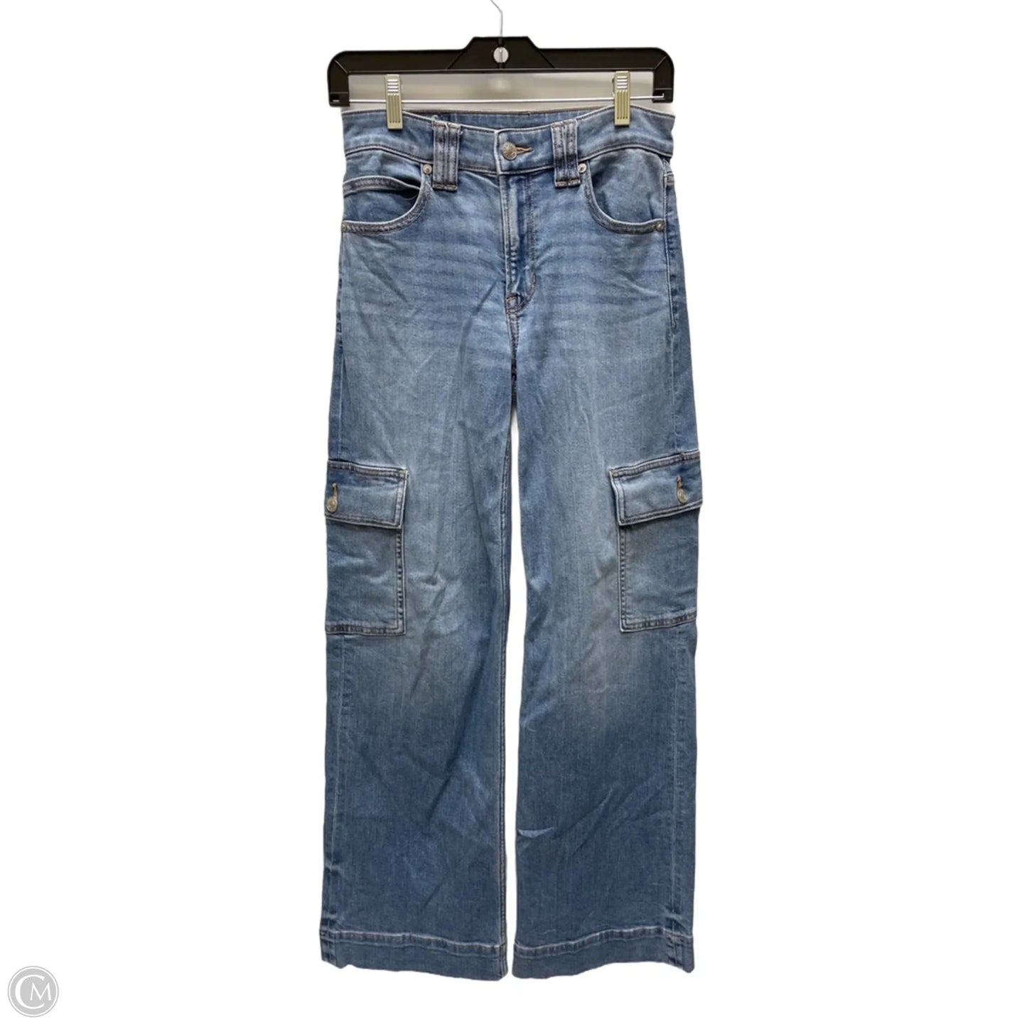 Jeans Wide Leg By American Eagle In Blue Denim, Size: 0