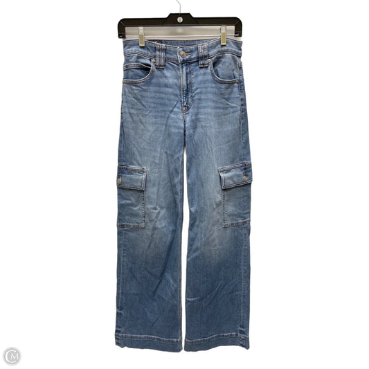 Jeans Wide Leg By American Eagle In Blue Denim, Size: 0