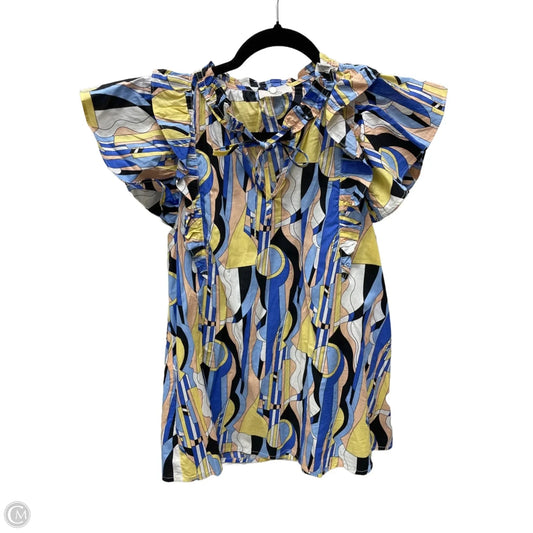 Top Short Sleeve By Entro In Blue & Yellow, Size: M