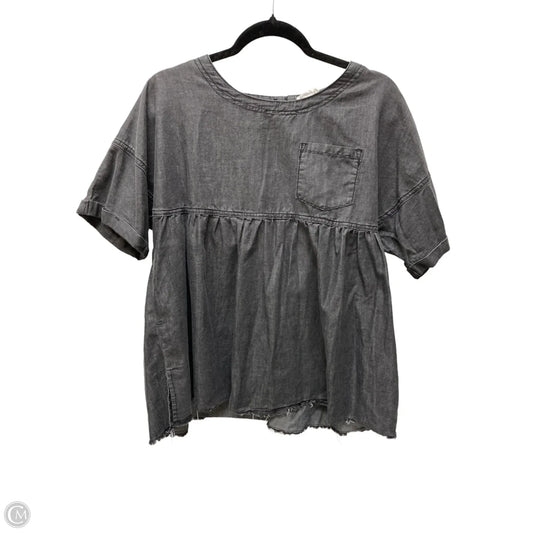 Top Short Sleeve By Andree By Unit In Black, Size: S