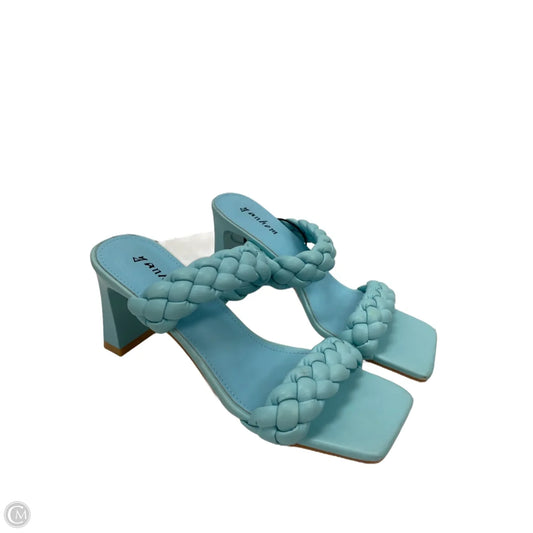 Sandals Heels Block By Clothes Mentor In Blue, Size: 9