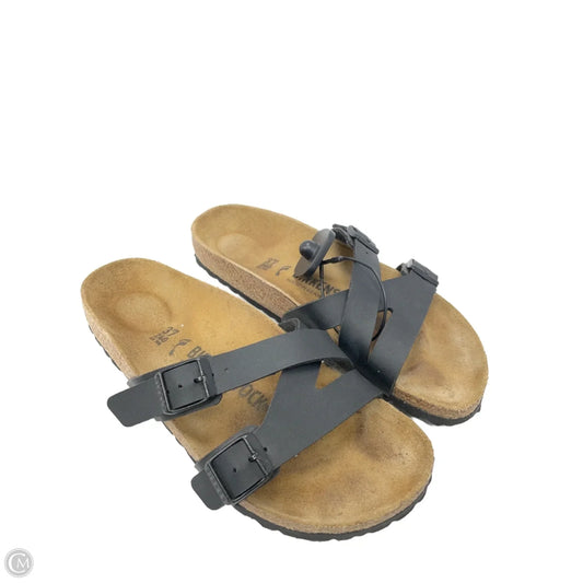 Sandals Flats By Birkenstock In Black, Size: 7