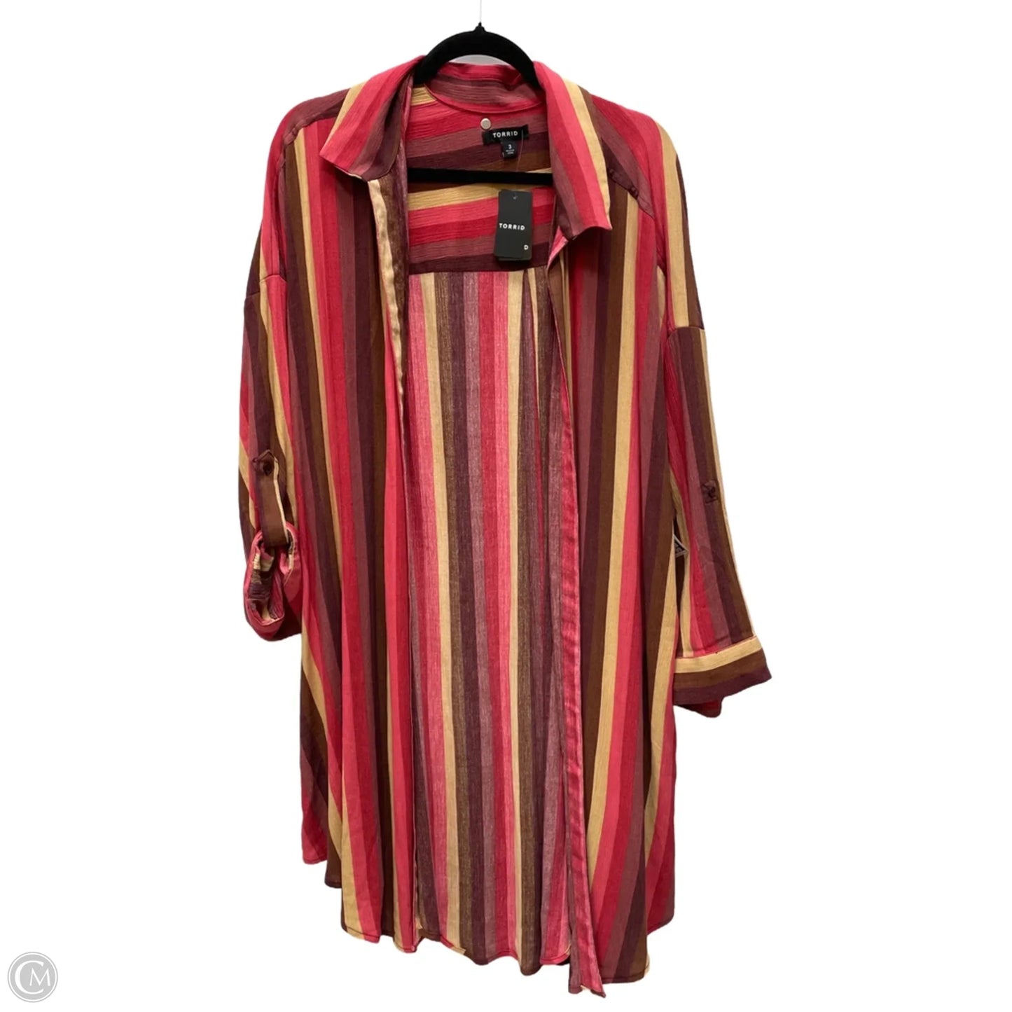 Cardigan By Torrid In Striped Pattern, Size: 3x