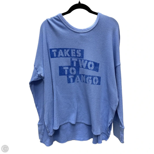 Top Long Sleeve By Offline In Blue & Brown, Size: Xl