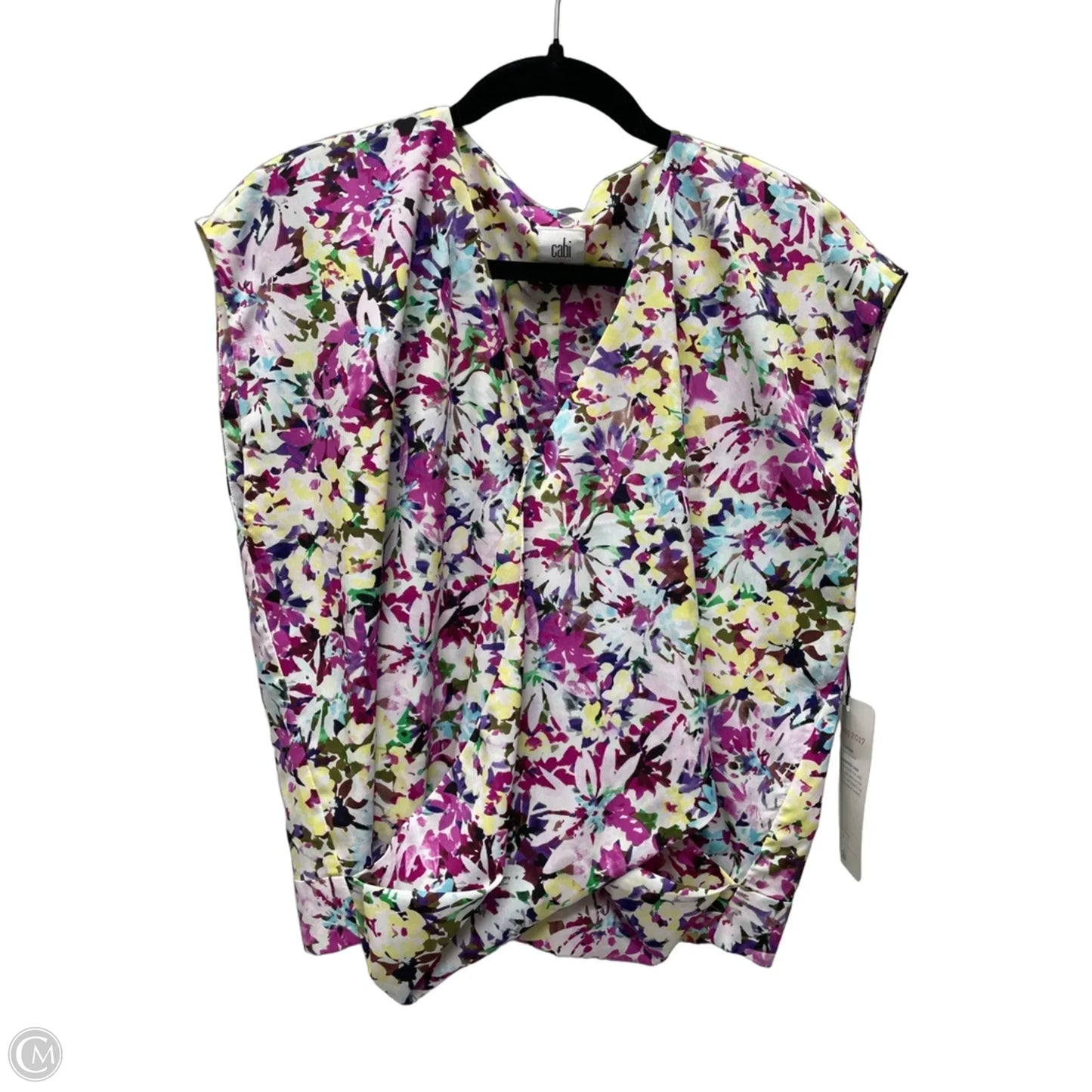 Top Sleeveless By Cabi In Floral Print, Size: M
