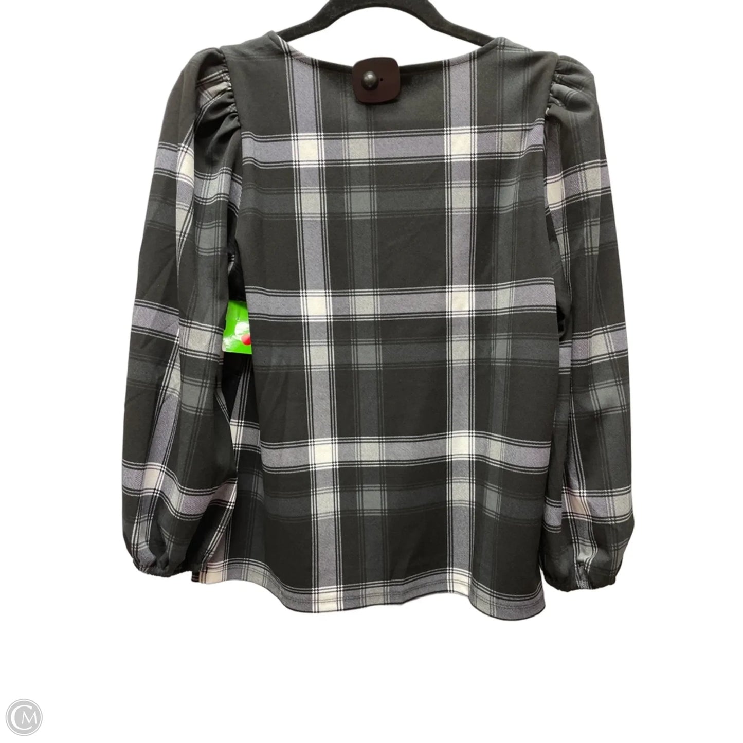 Top Long Sleeve By Ann Taylor In Plaid Pattern, Size: S