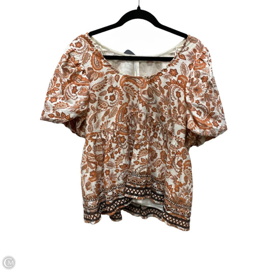 Top Short Sleeve By Anthropologie In Paisley Print, Size: Xl