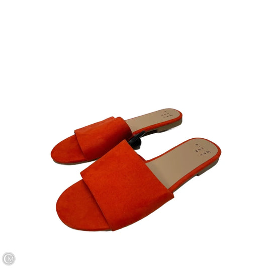 Sandals Flats By A New Day In Orange, Size: 6