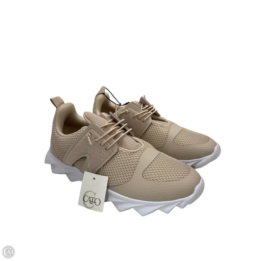 Shoes Sneakers By Cato In Tan & White, Size: 8