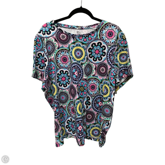 Top Short Sleeve By Kim Rogers In Geometric Pattern, Size: 3x