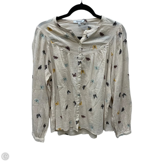 Top Long Sleeve By Madewell In Peach, Size: M