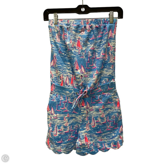 Romper Designer By Lilly Pulitzer In Blue & Pink, Size: Xxs