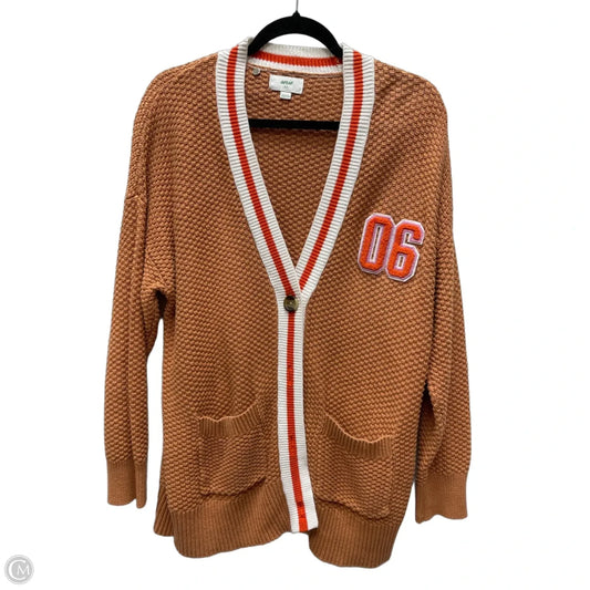 Sweater Cardigan By Aerie In Brown & Orange, Size: S