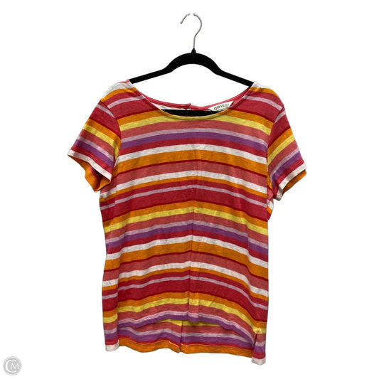 Top Short Sleeve By Orvis In Striped Pattern, Size: M