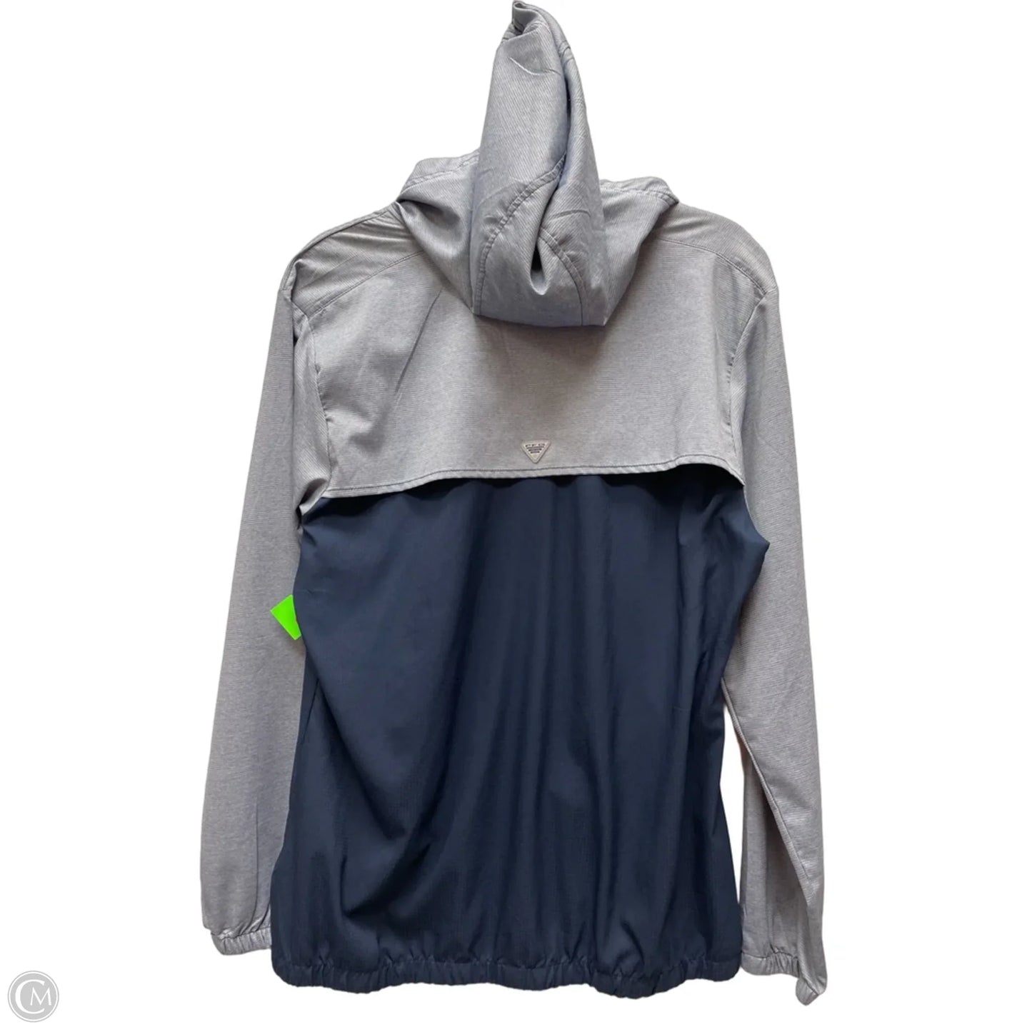 Jacket Windbreaker By Columbia In Blue & Grey, Size: M