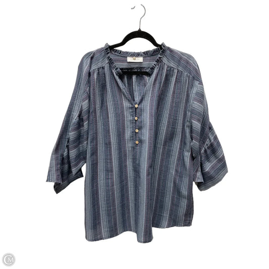 Top Long Sleeve By Ces Femme In Striped Pattern, Size: L
