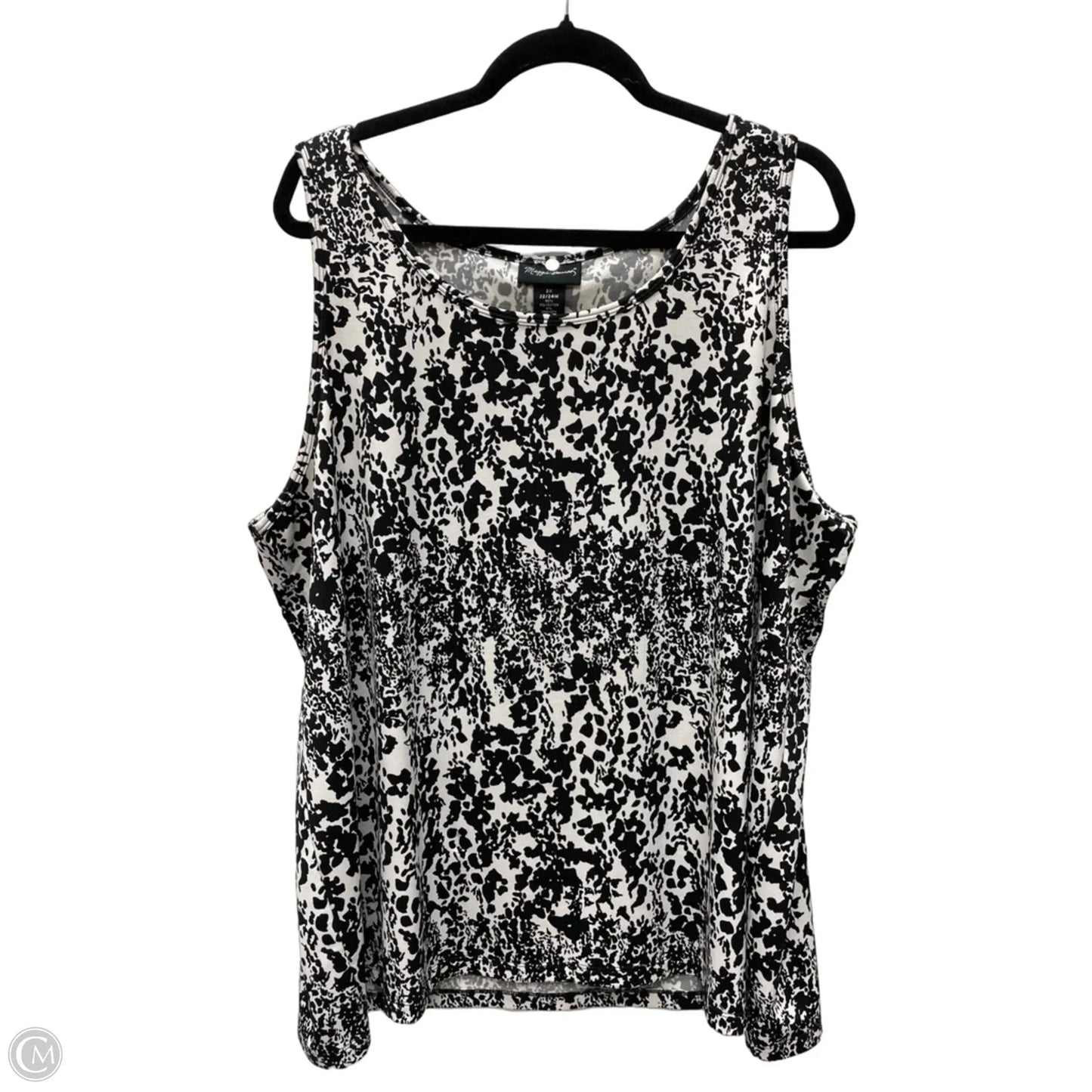 Top Sleeveless By Maggie Barnes In Black & White, Size: 2x