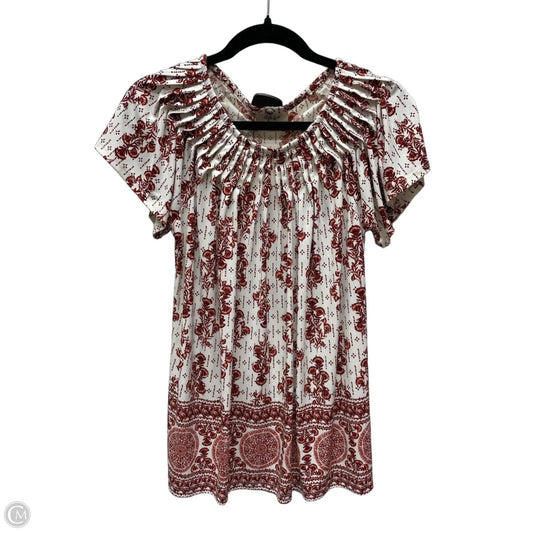 Top Short Sleeve By Style And Company In Brown & Cream, Size: M