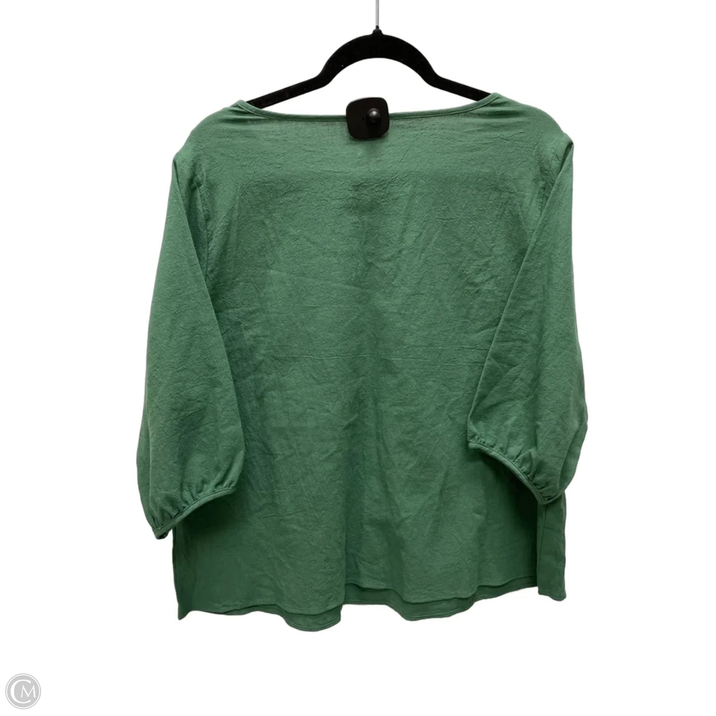 Top 3/4 Sleeve By Shein In Green, Size: 1x