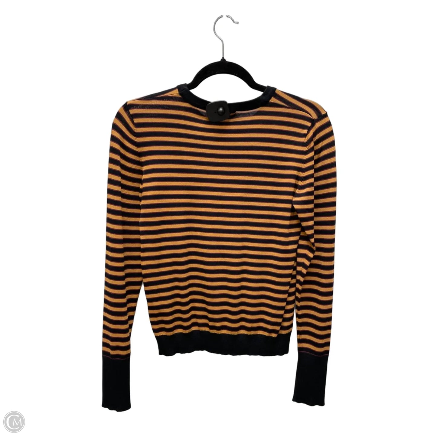Top Long Sleeve By Zara In Striped Pattern, Size: L