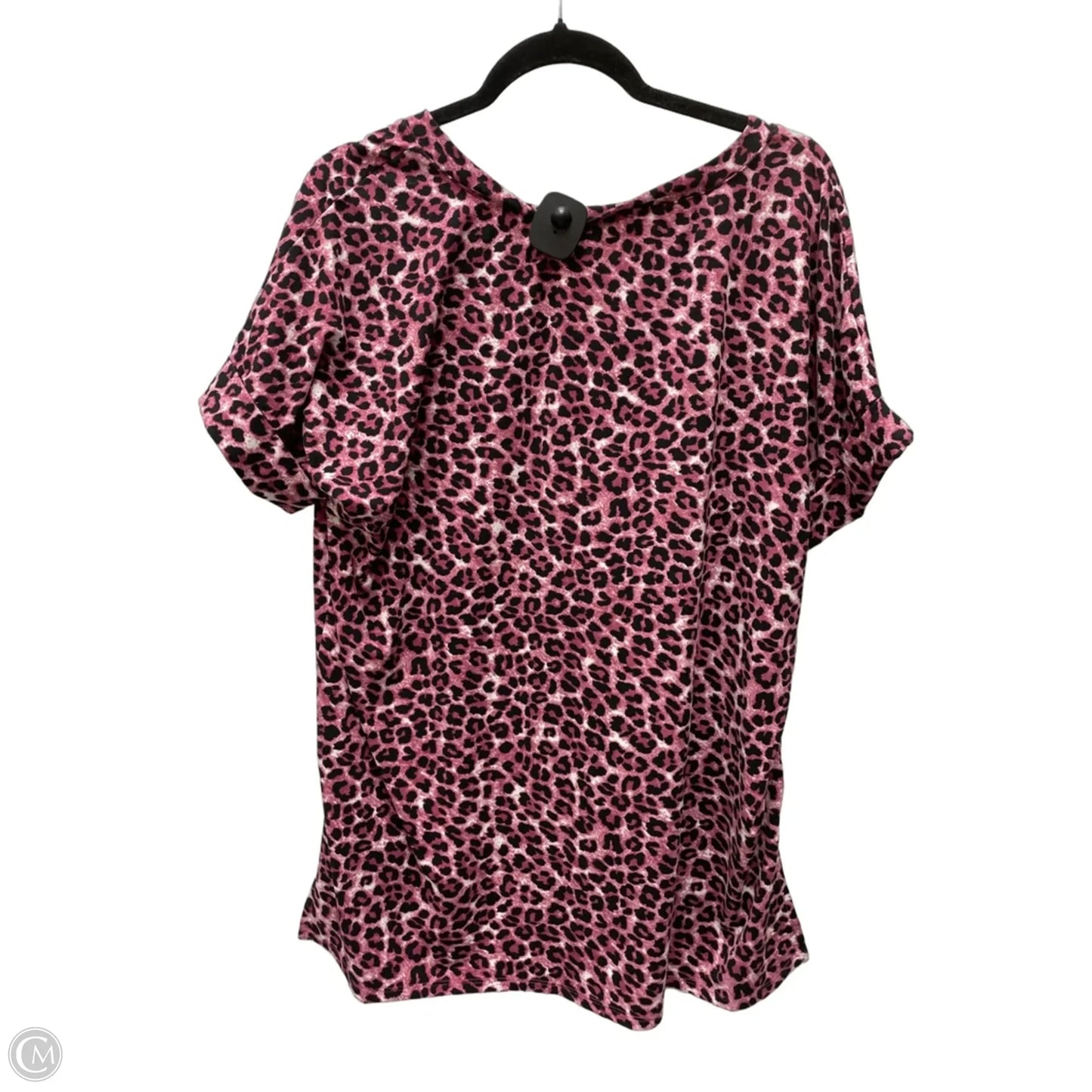 Top Short Sleeve By Zenana In Leopard Print, Size: Xl