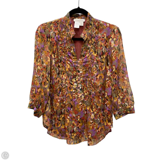 Top 3/4 Sleeve By Coldwater Creek In Floral Print, Size: Xs