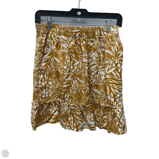 Skirt Mini & Short By Christian Siriano In Gold & White, Size: 4