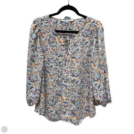 Top Long Sleeve By Collective Concepts In Paisley Print, Size: L
